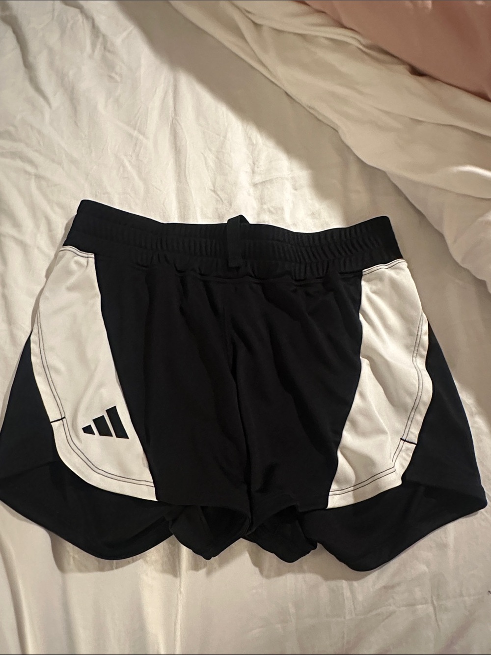 adidas Black Athletic Shorts with White Side Panels